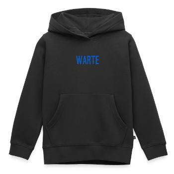 warte kurz - Kinder Premium Organic Hoodie - Schwarz - Vorne - AI Model Kid Male (0cm)