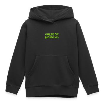 ich lebe offline - Kinder Premium Organic Hoodie - Schwarz - Vorne - AI Model Kid Male (0cm)