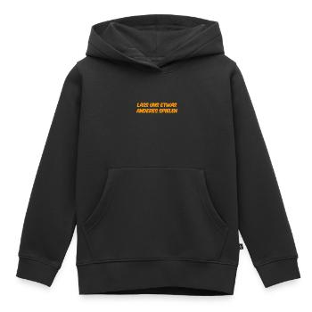 wir spielen etwas anderes - Kinder Premium Organic Hoodie - Schwarz - Vorne - AI Model Kid Male (0cm)