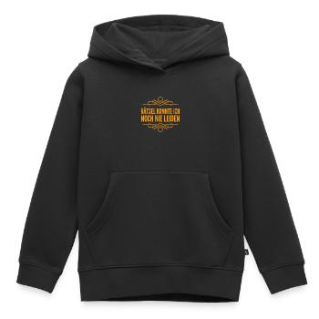 ich mag keine Rätsel - Kinder Premium Organic Hoodie - Schwarz - Vorne - AI Model Kid Male (0cm)
