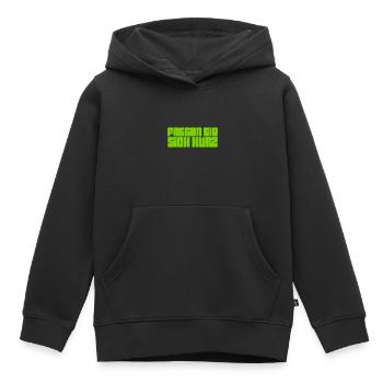 bitte kurz fassen - Kinder Premium Organic Hoodie - Schwarz - Vorne - AI Model Kid Male (0cm)