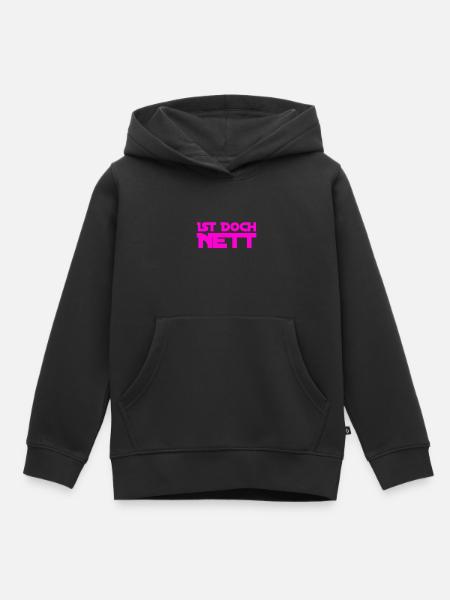 wie nett - Kinder Premium Organic Hoodie - Schwarz