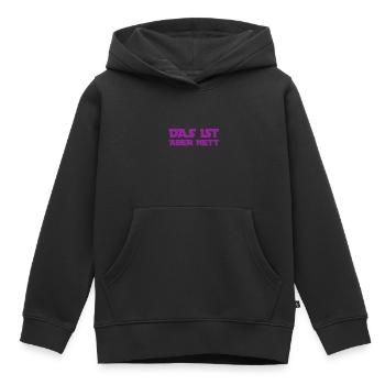 das war sehr nett - Kinder Premium Organic Hoodie - Schwarz - Vorne - AI Model Kid Male (0cm)