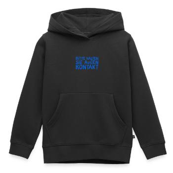 ich mag Augenkontakt - Kinder Premium Organic Hoodie - Schwarz - Vorne - AI Model Kid Male (0cm)