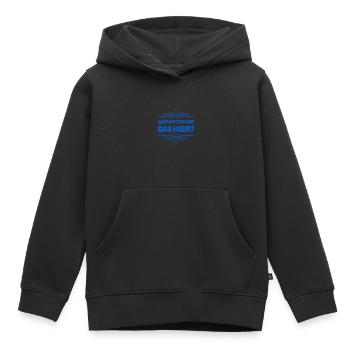 warum tun wir das? - Kinder Premium Organic Hoodie - Schwarz - Vorne - AI Model Kid Male (0cm)