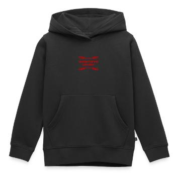 warum machen wir das hier? - Kinder Premium Organic Hoodie - Schwarz - Vorne - AI Model Kid Male (0cm)