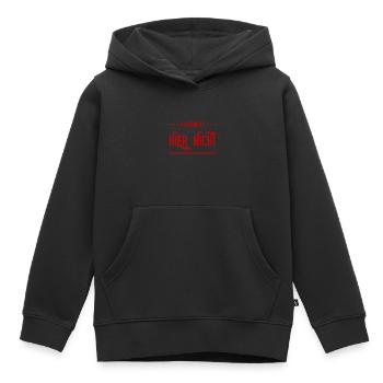 ich arbeite hier nicht - Kinder Premium Organic Hoodie - Schwarz - Vorne - AI Model Kid Male (0cm)