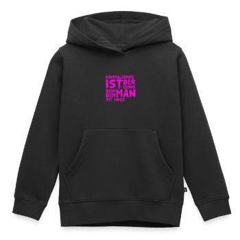 Minimalismus ist super - Kinder Premium Organic Hoodie - Schwarz - Vorne - AI Model Kid Male (0cm)