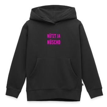 ich habe die richtige Haltung - Kinder Premium Organic Hoodie - Schwarz - Vorne - AI Model Kid Male (0cm)