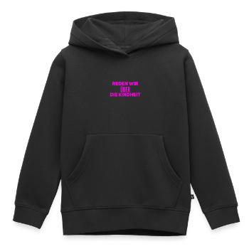 sprechen wir über die Kindheit - Kinder Premium Organic Hoodie - Schwarz - Vorne - AI Model Kid Male (0cm)