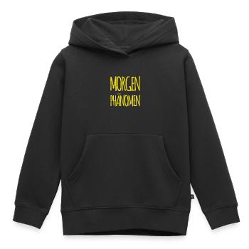 vor dir steht ein Frühaufsteher - Kinder Premium Organic Hoodie - Schwarz - Vorne - AI Model Kid Male (0cm)