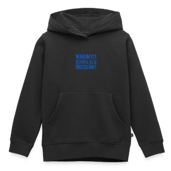 warum ist das so? - Kinder Premium Organic Hoodie - Schwarz - Vorne - AI Model Kid Male (0cm)
