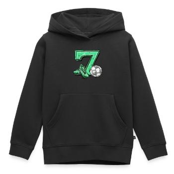 Fussball 7 Jahre - Kinder Premium Organic Hoodie - Schwarz - Vorne - AI Model Kid Male (0cm)