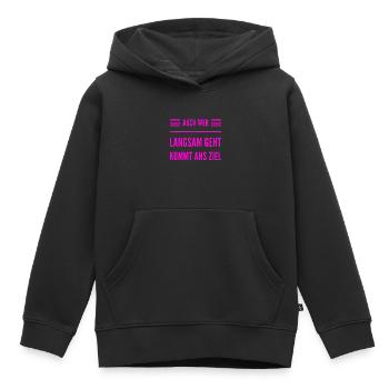 J’atteindrai mon objectif - Sweat Premium à capuche enfant bio - noir - Devant - AI Model Kid Male (0cm)