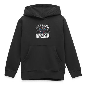 Pyrotechnie Feux d’artifice Pyrotechnie - Sweat Premium à capuche enfant bio - noir - Devant - AI Model Kid Male (0cm)