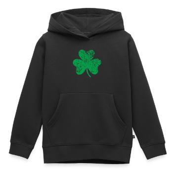 Kleeblatt - Kinder Premium Organic Hoodie - Schwarz - Vorne - AI Model Kid Male (0cm)