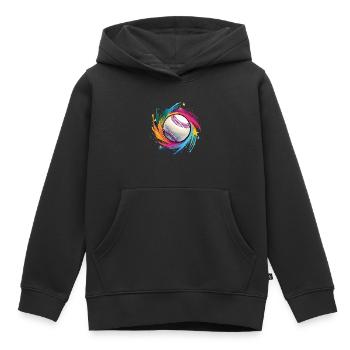 Baseball - Kinder Premium Organic Hoodie - Schwarz - Vorne - AI Model Kid Male (0cm)