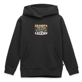 OPA MAN MASS LEGENDE - Kinder Premium Organic Hoodie - Schwarz - Vorne - AI Model Kid Male (0cm)