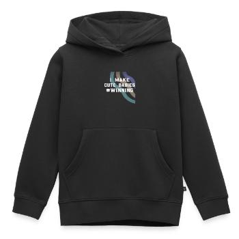 Fête des pères papa papa papa papa - Sweat Premium à capuche enfant bio - noir - Devant - AI Model Kid Male (0cm)