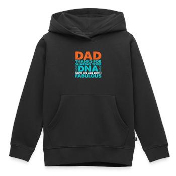 Drôle de forme de cadeau de fête des pères pour le fils et la fille - Sweat Premium à capuche enfant bio - noir - Devant - AI Model Kid Male (0cm)
