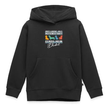 Intelligenz Mut Persönlichkeit - mein Dackel - Kinder Premium Organic Hoodie - Schwarz - Vorne - AI Model Kid Male (0cm)