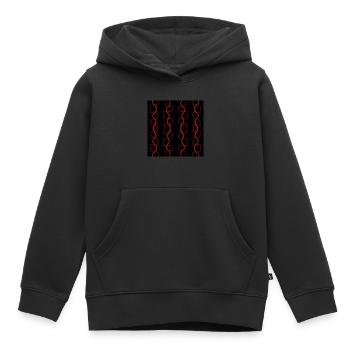 Rouge sur chaînes noires - Sweat Premium à capuche enfant bio - noir - Devant - AI Model Kid Male (0cm)