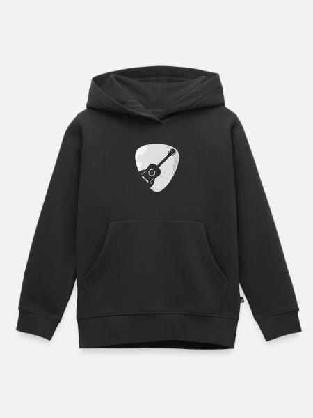 Akustische Gitarre Plektrum GeschenkA - Kinder Premium Organic Hoodie - Schwarz