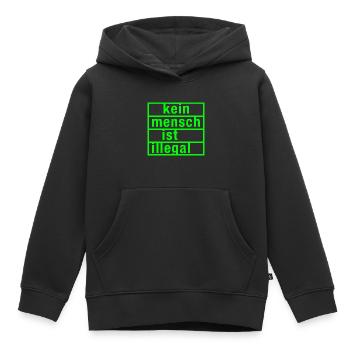 kein mensch ist illegal - Kinder Premium Organic Hoodie - Schwarz - Vorne - AI Model Kid Male (0cm)