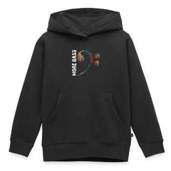 Plus de basses s’il vous plaît, grosse clé de fa - Sweat Premium à capuche enfant bio - noir - Devant - AI Model Kid Male (0cm)