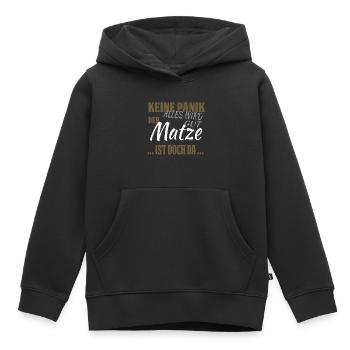 Matze - Keine Panik - lustiges Geschenk - Kinder Premium Organic Hoodie - Schwarz - Vorne - AI Model Kid Male (0cm)