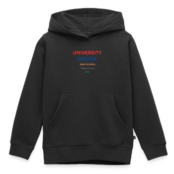 UNIVERSITY BRAND CLOTHING & ACCESSORIES - Kids Premium Organic Hoodie - black - Front - AI Model Kid Male (0cm)