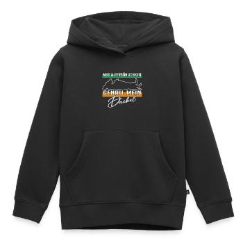 Mut Intelligenz Persönlichkeit - mein Dackel - Kinder Premium Organic Hoodie - Schwarz - Vorne - AI Model Kid Male (0cm)