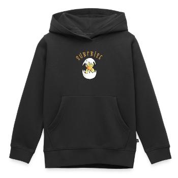 Überraschung I Küken Ei I Schwangerschaft Geschenk - Kinder Premium Organic Hoodie - Schwarz - Vorne - AI Model Kid Male (0cm)