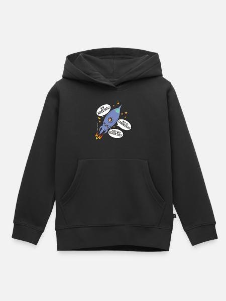 Astronaut in Rakete - Kinder Premium Organic Hoodie - Schwarz