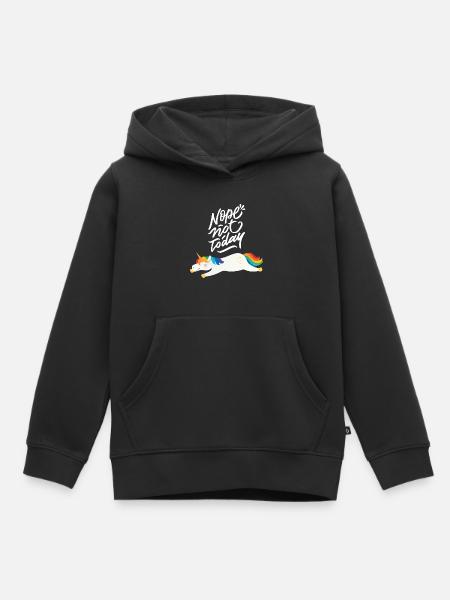Nope Not Today - Lazy Chill Unicorn - Kids Premium Organic Hoodie - black