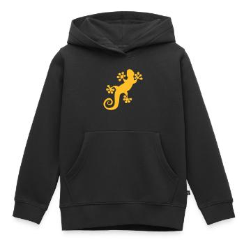 2020 08 06 Gecko - Kinder Premium Organic Hoodie - Schwarz - Vorne - AI Model Kid Male (0cm)