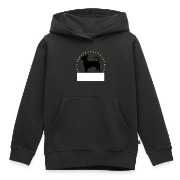 Chihuahua Hund individuell Anpassbar Geschenk - Kinder Premium Organic Hoodie - Schwarz - Vorne - AI Model Kid Male (0cm)