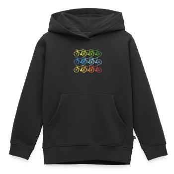 Fahrrad bunte Fahrräder coole Kunst geschenk - Kinder Premium Organic Hoodie - Schwarz - Vorne - AI Model Kid Male (0cm)