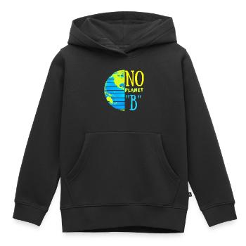 No Planet "B"/ Save The Earth/ Earth Day - Kids Premium Organic Hoodie - black - Front - AI Model Kid Male (0cm)