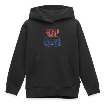 Obtenir le rôti Camping Foodie Camper Foodie - Sweat Premium à capuche enfant bio - noir - Devant - AI Model Kid Male (0cm)