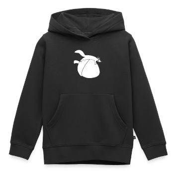 Das Eichhörnchen gegen die Eichel (weiß) - Kinder Premium Organic Hoodie - Schwarz - Vorne - AI Model Kid Male (0cm)