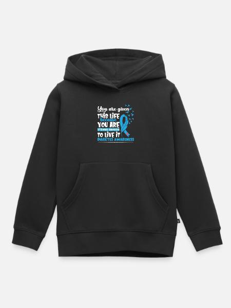 Diabetes Awareness - Kids Premium Organic Hoodie - black