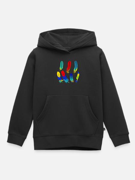 Papagei Federn - Kinder Premium Organic Hoodie - Schwarz