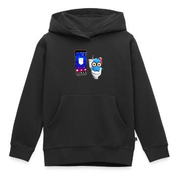 Gouttes d’eau sur les toilettes - Sweat Premium à capuche enfant bio - noir - Devant - AI Model Kid Male (0cm)