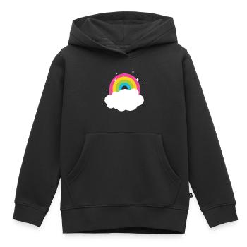 Arc-en-ciel dans le ciel - Sweat Premium à capuche enfant bio - noir - Devant - AI Model Kid Male (0cm)