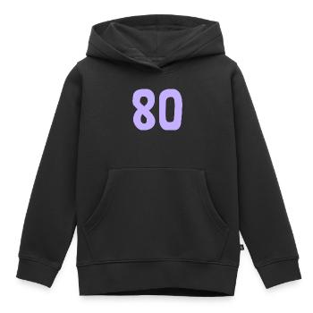 80. 80 YEARS. 80th ANNIVERSARY. 80TH BIRTHDAY. - Kids Premium Organic Hoodie - black - Front - AI Model Kid Male (0cm)