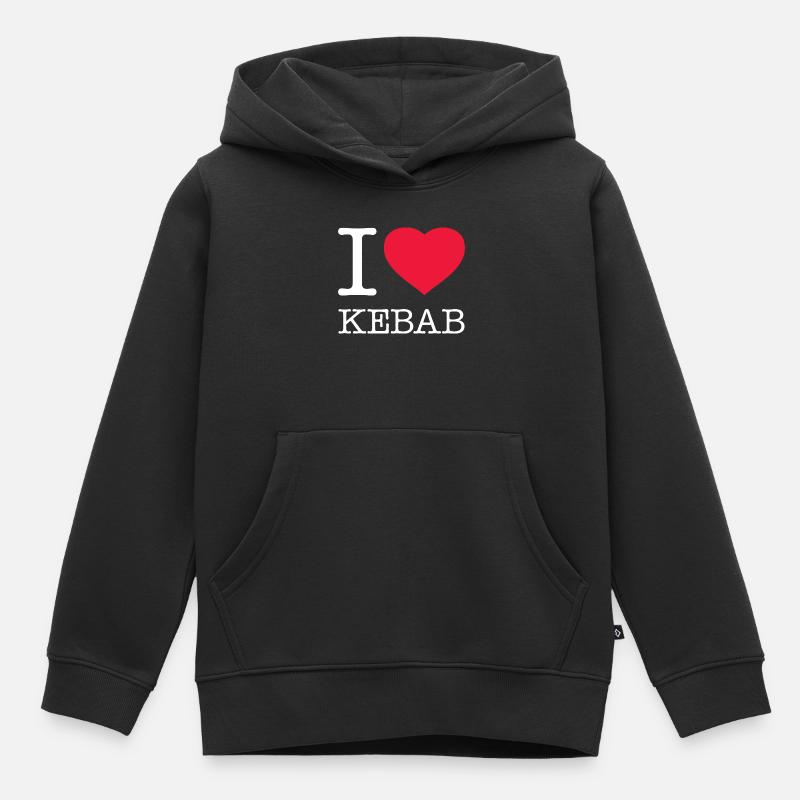 J’ADORE LE KEBAB - Sweat Premium à capuche enfant bio - noir
