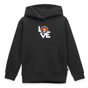 Ich Liebe Berge – I Love Mountains Retro Design - Kinder Premium Organic Hoodie - Schwarz - Vorne - AI Model Kid Male (0cm)