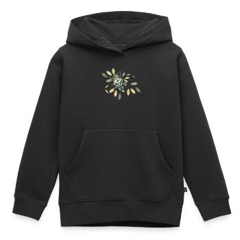 exotisches afrikanisches Krabbeltier mit Blätter - Kinder Premium Organic Hoodie - Schwarz - Vorne - AI Model Kid Male (0cm)