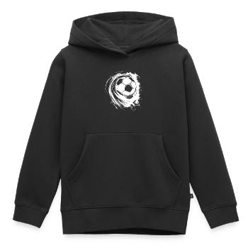 Fußball Illustration - Kinder Premium Organic Hoodie - Schwarz - Vorne - AI Model Kid Male (0cm)